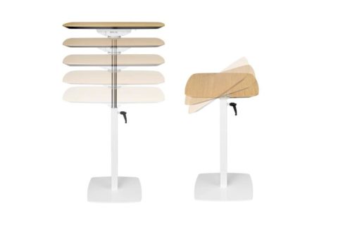 MSM work table 3 Beistelltisch Gestell weiß Tischplatte Holz höhenverstellbar und Tischplatte klappbar