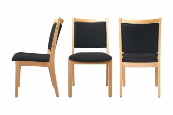 MSM Stuhl Modell Wood 4051Gestell Holz Sitzfläche und Rückenlehne gepolstert