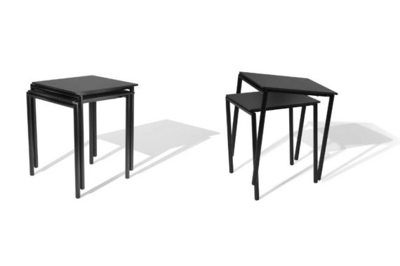 MSM Tisch 224 starr und stapelbar Gestell schwarz Tischplatte schwarz