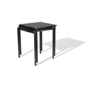 MSM Tisch 224 starr und stapelbar Gestell schwarz Tischplatte schwarz