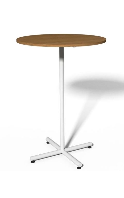 MSM Stehtisch 508, Bistrotisch, Gestell weiß, Tischplatte rund, aus Holz