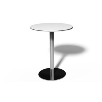MSM Tisch 509, Bistrotisch, Gestell Chrom, Tischplatte rund, weiß
