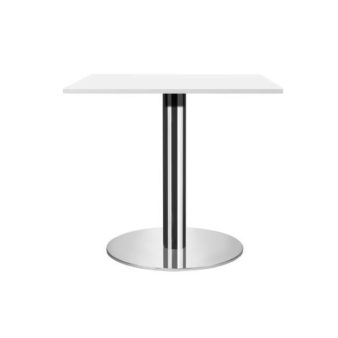 MSM Tisch 509, Bistrotisch, Gestell Chrom, Tischplatte rechteckig, weiß