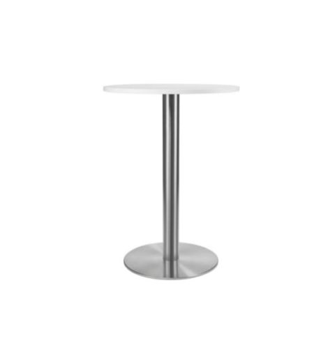 MSM Tisch 510, Bistrotisch, Gestell Chrom, Tischplatte rund, weiß