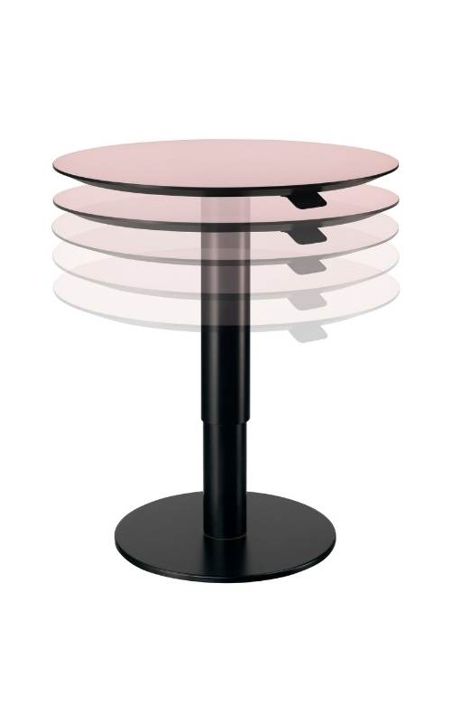 MSM work table 2 Beistelltisch Gestell schwarz Tischplatte rose beschichtet höhenverstellbar