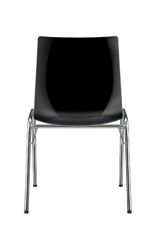 MSM Stuhl Classic Modell 3114 PP Sitzschale schwarz Gestell chrom Ansicht von hinten