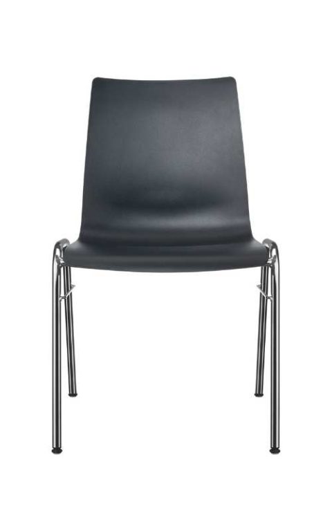 MSM Stuhl Classic Modell 3114 PP Sitzschale schwarz Gestell chrom Ansicht von vorne