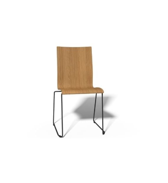 MSM Stuhl 3311 Sitzschale Holz Gestell schwarz