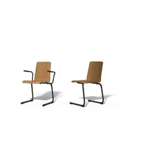 MSM Stapelstuhl Serie 3100 C Fuß und Sitzschale aus Holz Gestell schwarz