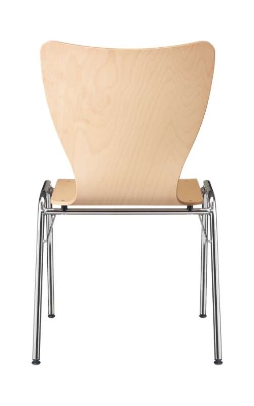 MSM Stapelstuhl Serie 3100 4 Fuß Gestell und Sitzschale aus Holz