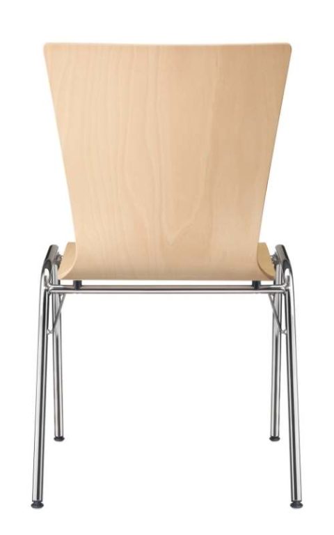 MSM Stapelstuhl Serie 3100 4 Fuß Gestell und Sitzschale aus Holz