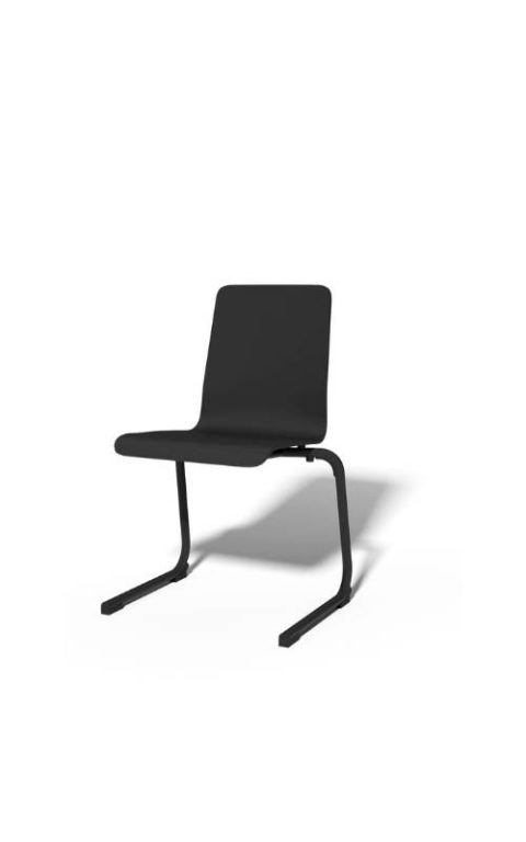 MSM Stapelstuhl Serie 3100 C Fuß Gestell schwarz und Sitzschale schwarz