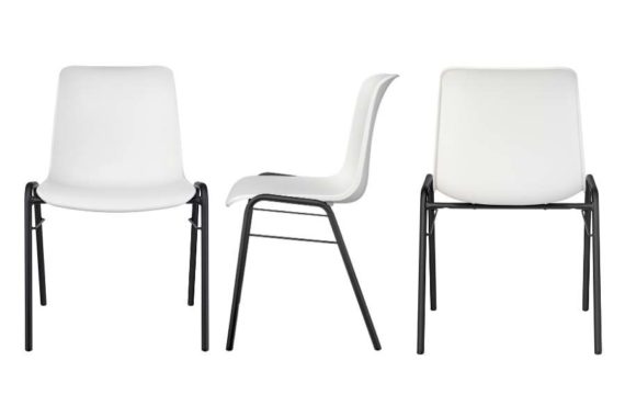 MSM Stuhl 3150 2.0 weiße Sitzschale schwarzes Gestell