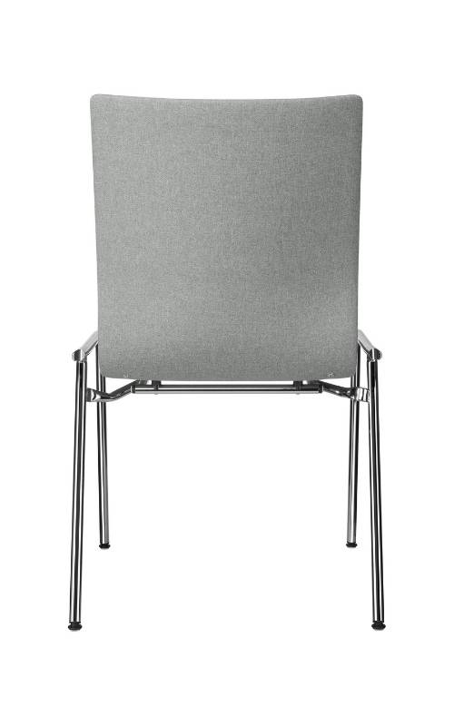 MSM Stuhl 3285 Sitzschale gepolstert grau Gestell Chrom