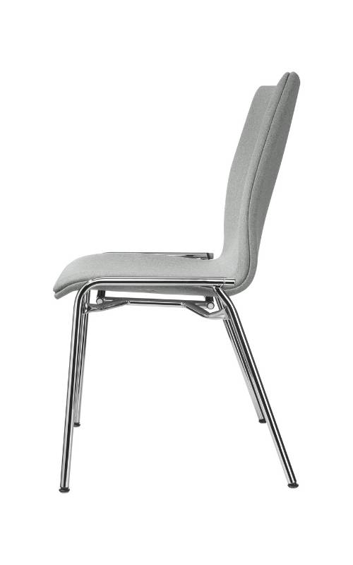 MSM Stuhl 3285 Sitzschale gepolstert grau Gestell Chrom