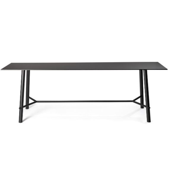 MSM Tisch Otto, Konferenztisch, Gestell schwarz, Tischplatte rechteckig, schwarz