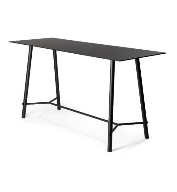 MSM Stehtisch Otto, Gestell schwarz, Tischplatte rechteckig, schwarz