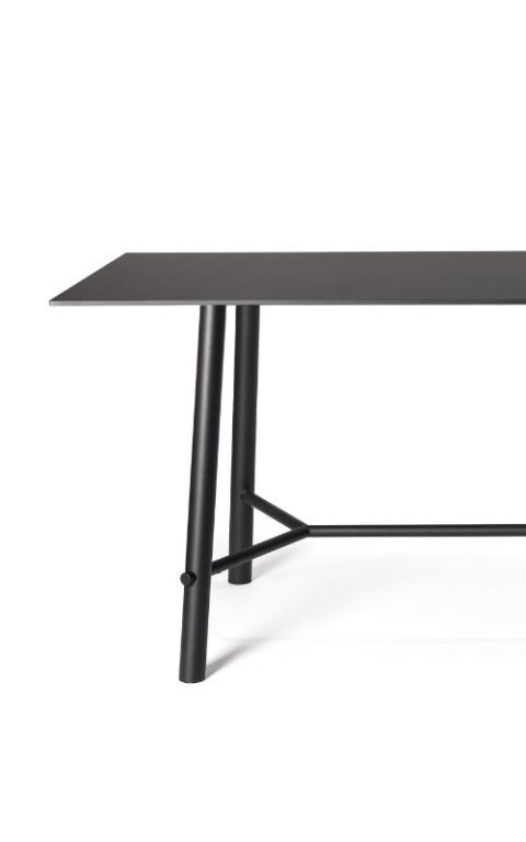 MSM Stehtisch Otto, Gestell schwarz, Tischplatte rechteckig, schwarz