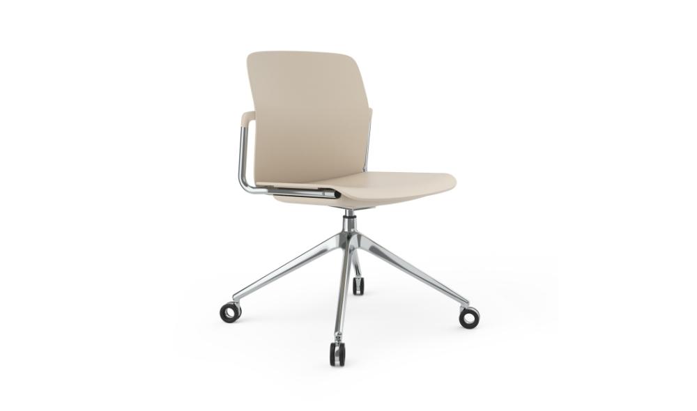 MSM Form & Furniture Modell Meet Slide, Konferenzstuhl, Drehstuhl mit Sitzpolster, ergonomische, bewegliche Sitzschale