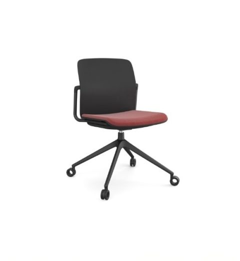 MSM Form & Furniture Modell Meet Slide, Konferenzstuhl, Drehstuhl mit Sitzpolster, ergonomische, bewegliche Sitzschale