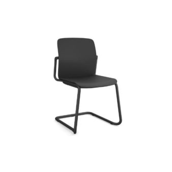 MSM Form & Furniture Modell Swing Slide, Freischwinger, Stapelstuhl schwarz, ergonomische, bewegliche Sitzschale