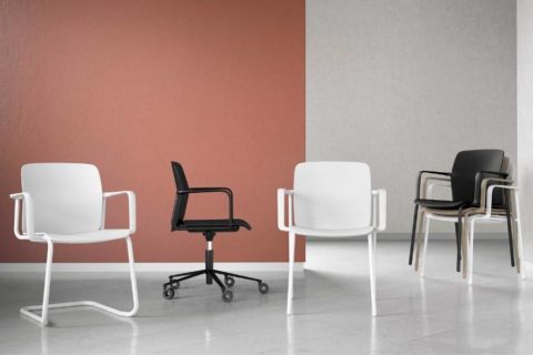 MSM Form & Furniture Modell Slide, verschiedene Modelle aus der Serie, ergonomische, bewegliche Sitzschale